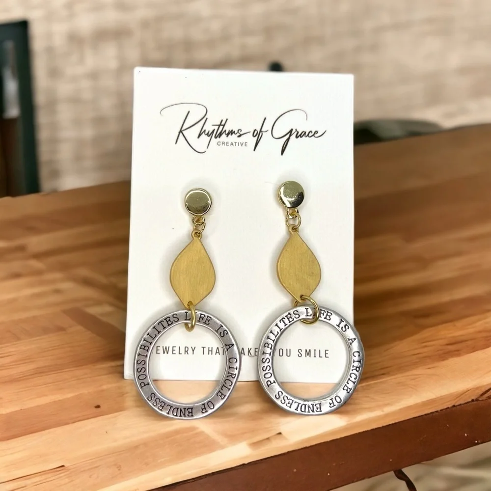 Endless Possibilities in Every Pair: Inspirational Kindness Dangle Earrings, NWT